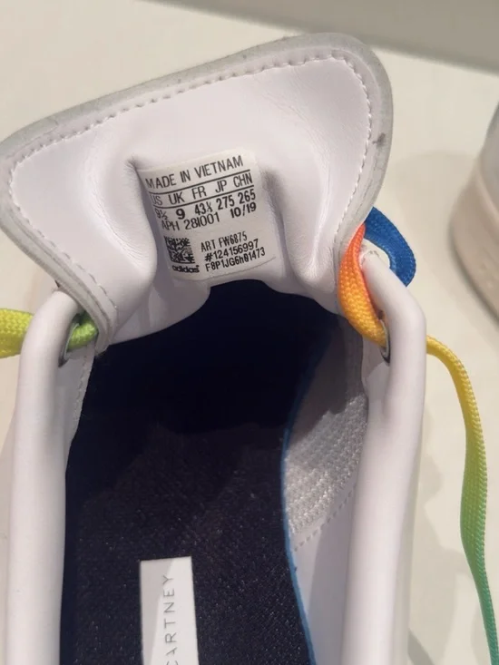 Adidas x Stella McCartney Stan Smith Sneakers Rainbow Laces White Size 9.5 Men - Picture 15 of 16